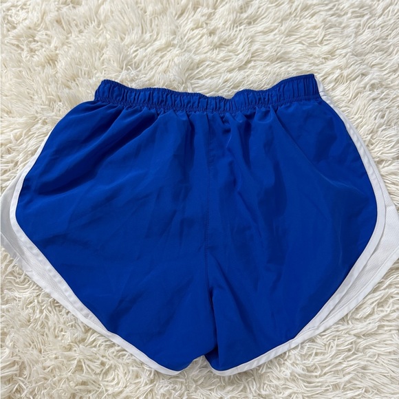 Nike Blue and White Athletic Shorts with Elastic Waistband - Picture 4 of 4
